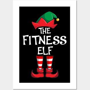 Fitness Elf Matching Family Christmas Sporty Posters and Art